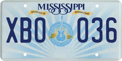 MS license plate XBO036
