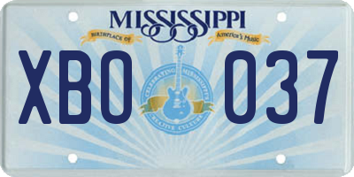 MS license plate XBO037