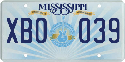 MS license plate XBO039