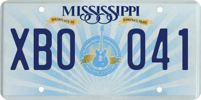 MS license plate XBO041