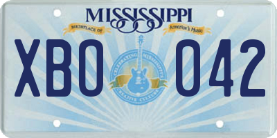 MS license plate XBO042