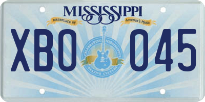 MS license plate XBO045
