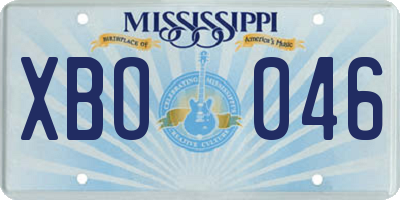 MS license plate XBO046