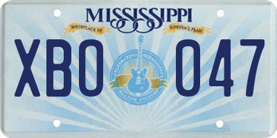 MS license plate XBO047