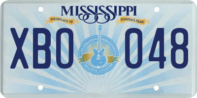 MS license plate XBO048
