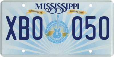 MS license plate XBO050