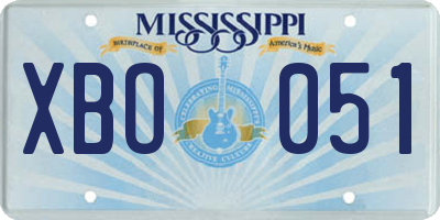 MS license plate XBO051