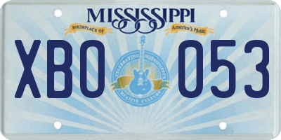 MS license plate XBO053