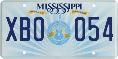 MS license plate XBO054