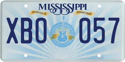 MS license plate XBO057