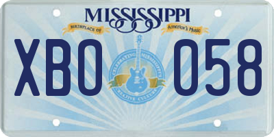 MS license plate XBO058