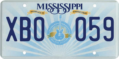 MS license plate XBO059