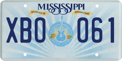 MS license plate XBO061