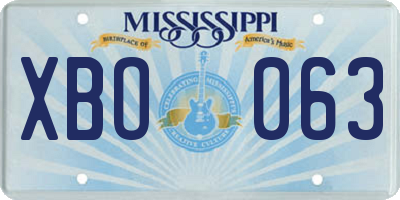 MS license plate XBO063