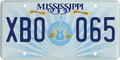 MS license plate XBO065