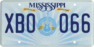MS license plate XBO066