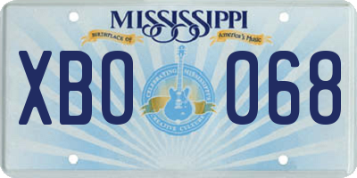 MS license plate XBO068