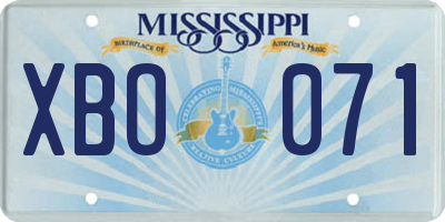 MS license plate XBO071