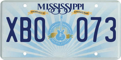 MS license plate XBO073