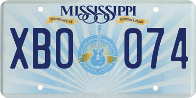 MS license plate XBO074