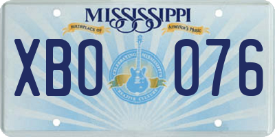 MS license plate XBO076