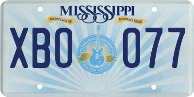 MS license plate XBO077