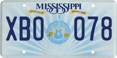 MS license plate XBO078