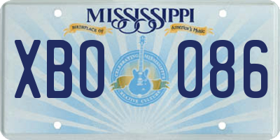 MS license plate XBO086