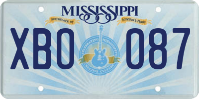 MS license plate XBO087