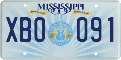 MS license plate XBO091