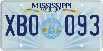 MS license plate XBO093