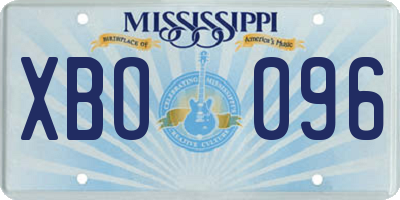 MS license plate XBO096
