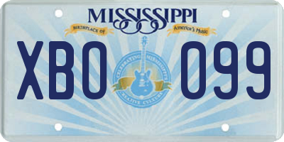 MS license plate XBO099