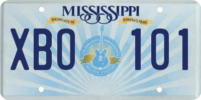 MS license plate XBO101
