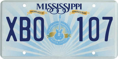 MS license plate XBO107