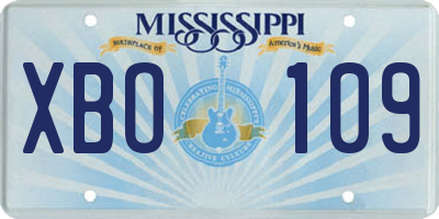 MS license plate XBO109