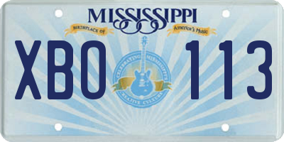 MS license plate XBO113