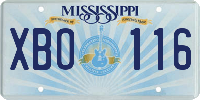 MS license plate XBO116