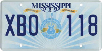MS license plate XBO118
