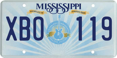 MS license plate XBO119