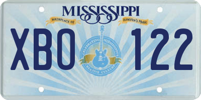 MS license plate XBO122
