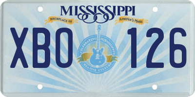 MS license plate XBO126
