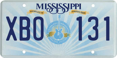 MS license plate XBO131