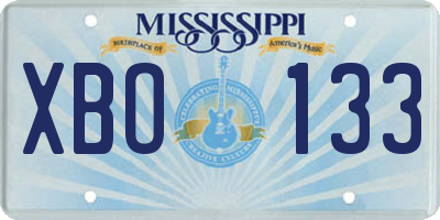 MS license plate XBO133