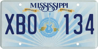 MS license plate XBO134