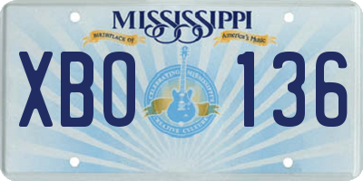 MS license plate XBO136