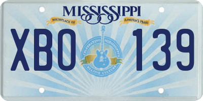 MS license plate XBO139