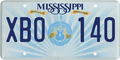 MS license plate XBO140