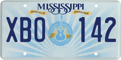 MS license plate XBO142