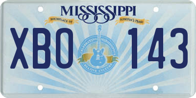 MS license plate XBO143